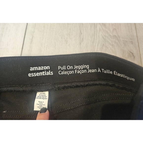 Black Pull On Jean Leggings - Picture 2 of 3